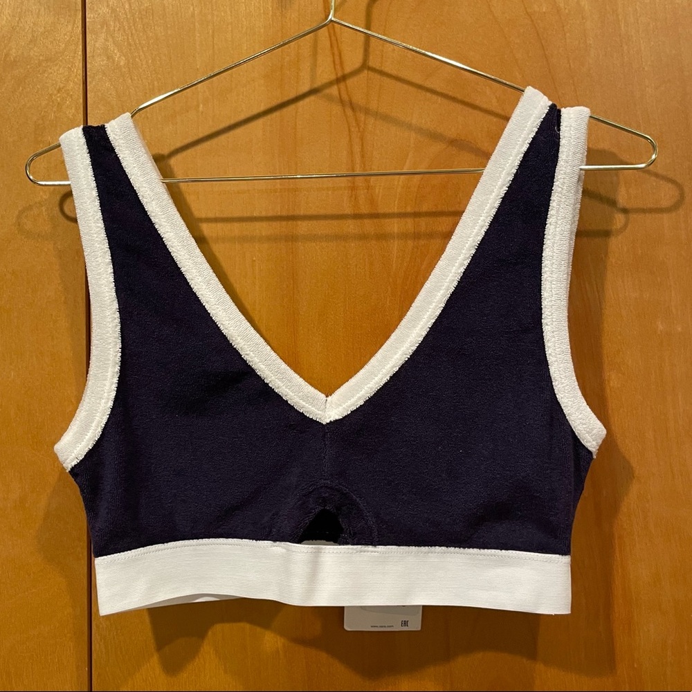 NWT Zara French Terry Colorblock Keyhole Crop Tank Too